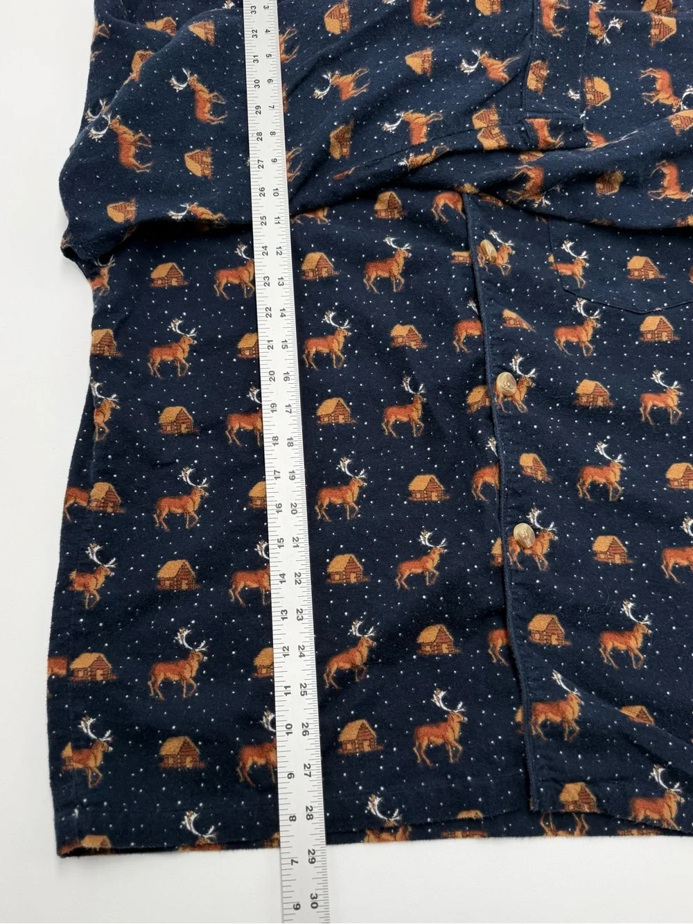 Vintage St. John’s Bay Deer Cabin Print Pajama Set Men’s L Cotton Hunting Lodge